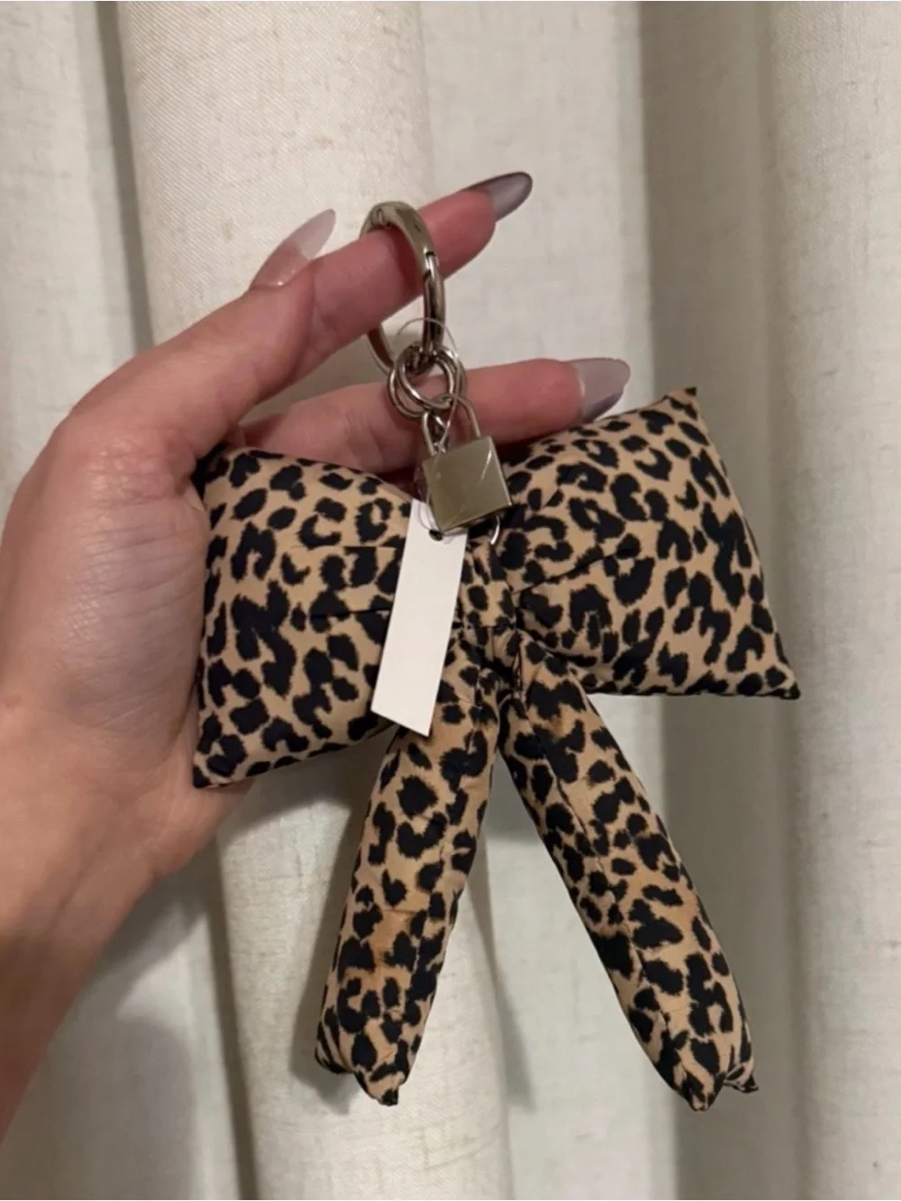 Leopard Print Bow Keychain - NWT